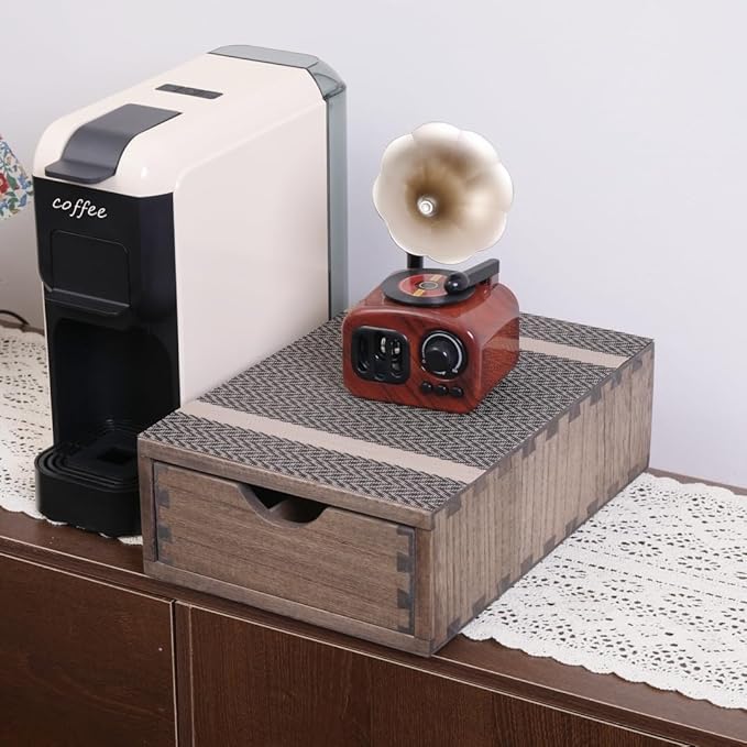DDYURI Coffee Pod Holders 1-Layer 1-Drawer Dark Brown (CF1D1C-DK) - Image 3