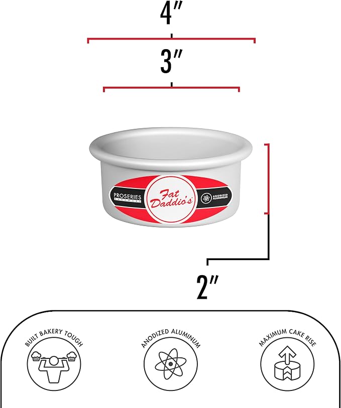 Fat Daddio's Round Cake Pan, 3 x 2 Inch, Silver - Image 3