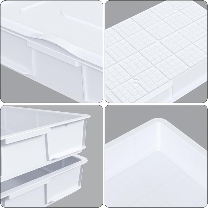 Pizza Dough Proofing Box Set with Lids, 4-Pack | Commercial-Grade Dough Proofing Containers, Stackable, Food-Safe Plastic for Pizza, Bread and Baking Prep - Image 3