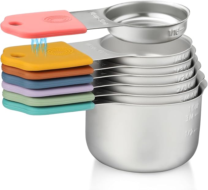 Magnetic Measuring Cups Set Stainless Steel Stackable Nesting Measuring Cup | for Measuring Dry and Liquid Ingredients by YAMOLIN