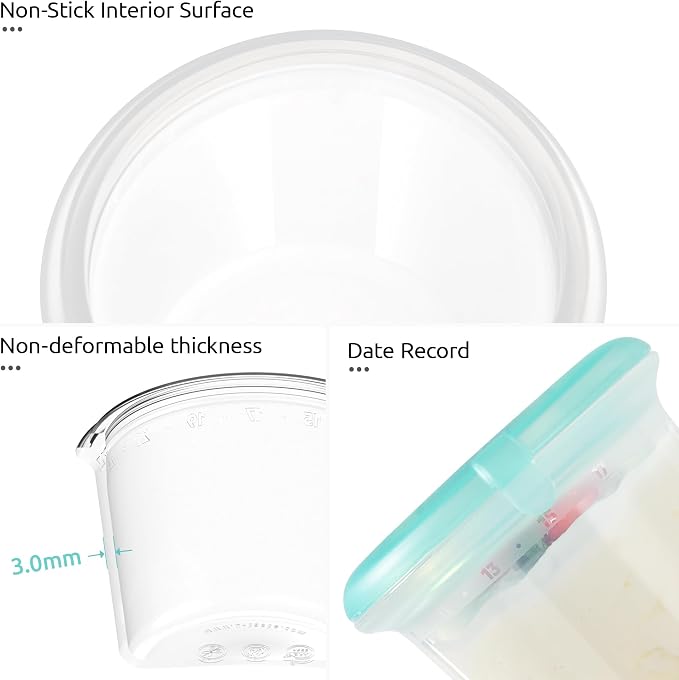 U-Taste Silicone Container with Lid, Kitchen Meal Prep Food Storage, 1Cup*2 | Food Grade Liquid Silicone, Leak-Proof Airtight Lid, Meal Prep Lunch Box, Freezer & Microwave Safe, Clear Date Marking Circle - Image 6