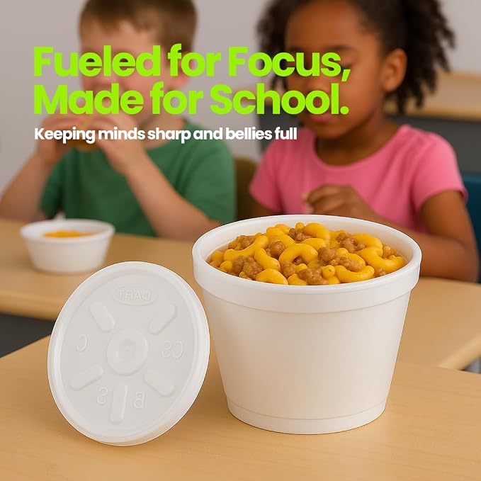 4 oz Foam Cups with Lids – Insulated Disposable Styrofoam Cups with Lids for Hot or Cold Food & Drinks – 50 to 1000 Pack – Leak-Resistant, Made in USA (50, white, 4 oz) - Image 4