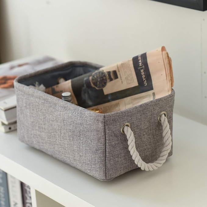 Large Storage Bins Basket, 2 Pack Grey Fabric Storage Cubes for Changing Table Nursery Livingroom Kidsroom Playroom Toy, Collapsible Storage Baskets for organizing Shelves Closet - Image 9