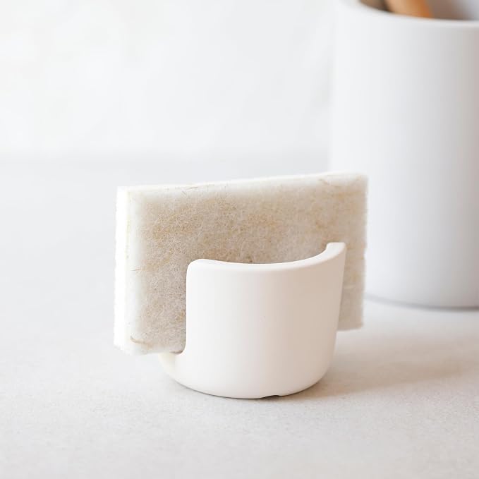 Diatomaceous Earth Sponge Holder - Drying Rack, Absorbent Stone Kitchen Sink Organizer, Beige (Small) - Image 5
