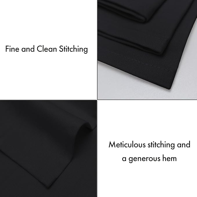 Ruvanti Cloth Napkins Set of 6, 100% Cotton High GSM 18x18 Inches Soft, Washable, Highly Durable & Absorbent, Perfect for Parties, Christmas, Thanksgiving Dinners – Black Beauty - Image 7