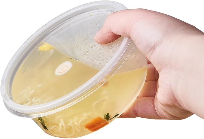 [50 Set - 8 oz. Plastic Deli Food Storage Containers With Lids Disposable Clear Small Togo Containers … - Image 3