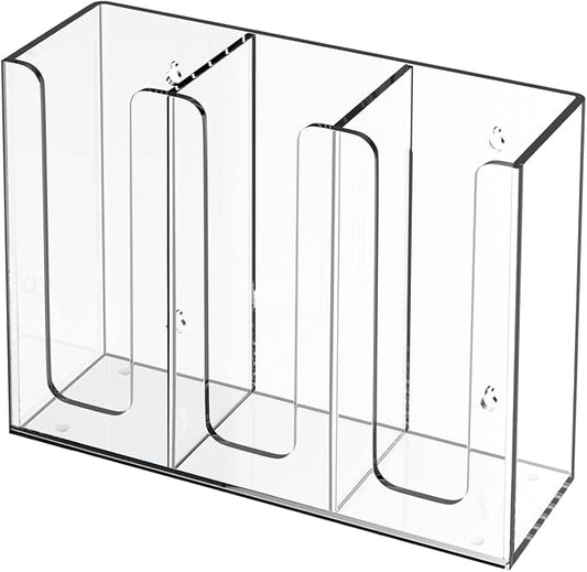 Richboom Acrylic Coffee Cup and Lid Storage Organizer Holder, 3 Compartments, Clear by Richboom