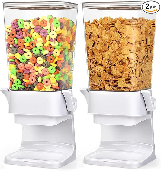 Cereal Dispenser Countertop 2 Pack 5.5 Qt Large Cereal Storage Container | Holder Dispenser for Pantry Dry Food Snack Nut Candy Dispenser Countertop Kitchen Organization Storage for Oatmeal Granola by Mivvosakuki