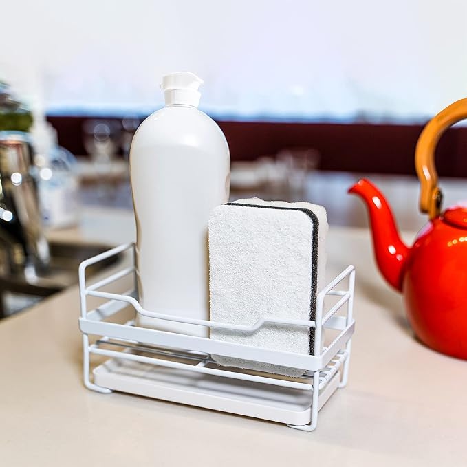 アストロ Astro 711-51 Sponge Rack, Approx. W 7.1 x D 3.1 x H 3.6 inches (18 x 8 x 9.2 cm), Sponge Rest, Sponge Holder, Detergent Rack, White - Image 2