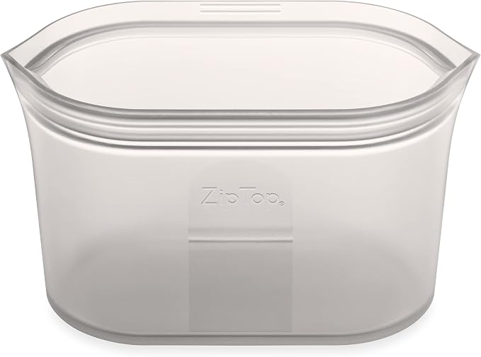 Zip Top Reusable Food Storage Bags | Medium Dish [Gray] | Silicone Meal Prep Container | Microwave, Dishwasher and Freezer Safe | Made in the USA by ZipTop
