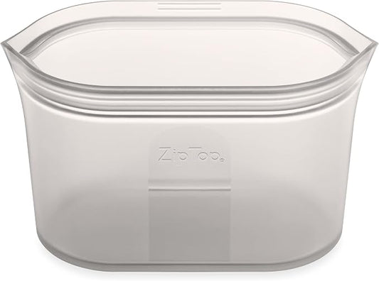 Zip Top Reusable Food Storage Bags | Medium Dish [Gray] | Silicone Meal Prep Container | Microwave, Dishwasher and Freezer Safe | Made in the USA by ZipTop