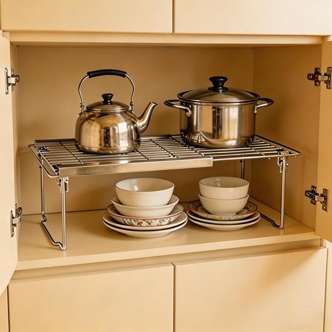 Orgneas Expandable Freezer Shelf, 15.8"-22" Adjustable Cooler Shelf Organizer, Thickened Heavy Duty Cabinet Shelf Organizer and Storage for Kitchen Pantry Refrigerator and Cooler - Image 7