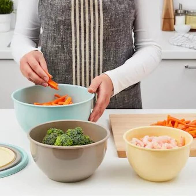 Ikea Plastic Bowls With Lid Combo Set For Serving/Mixing/Storage,Mixed Colors (Set Of 5), 10 fluid_ounce, Multicolored - Image 5