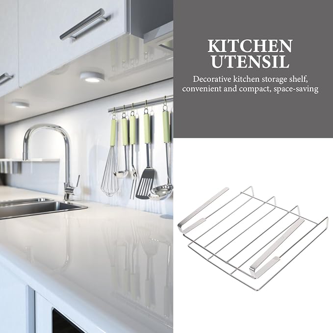 Hemoton Cutting Board Organizer Hanging Rack Cabinet Door Holder for Cutting Boards Pot Lids Mugs Kitchen Storage Shelf under Cabinet Space Saving Accessory 10.15 X 10.15 X 3.26 in - Image 6