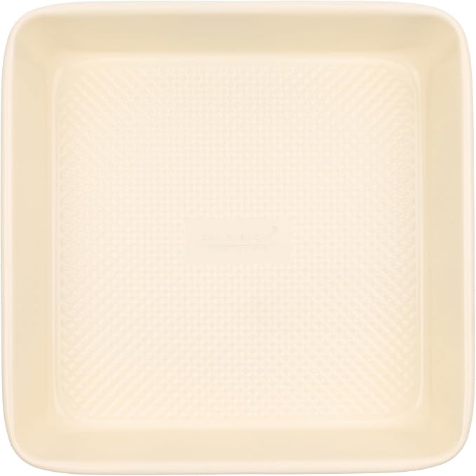 David Burke 9" Square Bake Pan, Carbon Steel, Non-Stick, PFTE & PFOA Free, Oven Safe – Cream - Image 3
