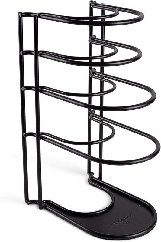 Cuisinel Pan Organizer for Cast Iron, 60-100LB, Extra Large 5-Tier Rack, Matte Black 15.9" by Cuisinel