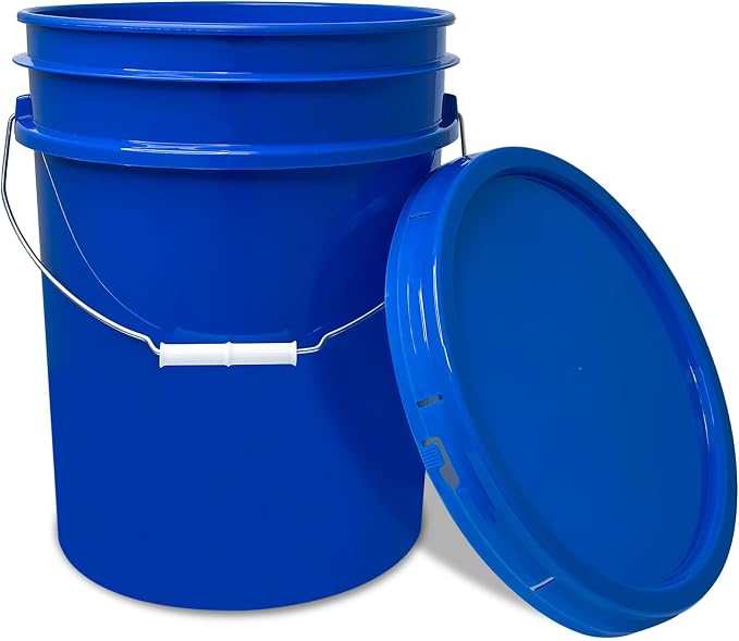 5 Gallon Bucket - Food Grade w/Lid BPA-Free, 60 Pack - Blue | Airtight Gasketed Tear Strip Lid, Heavy-Duty 90 Mil HDPE Plastic Pail, Bulk Storage, Food Safe Durable Container, Made in USA - Image 8