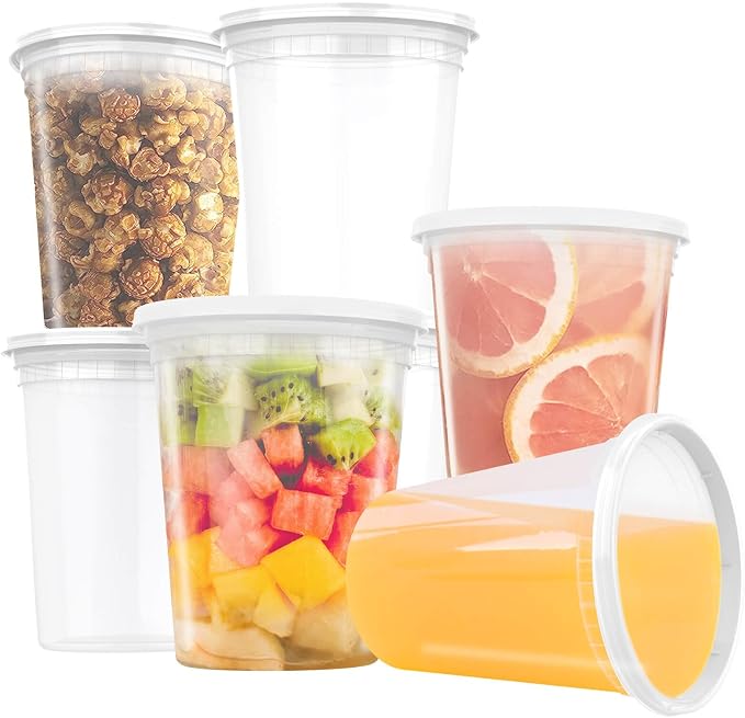 40 Pack 32oz Food Storage Containers with Airtight Lids Freezer Safe for Meal Prep Soup Slime Reusable for Lunches Leftovers Takeout BPA-Free Leakproof Stackable Microwave Dishwasher - Image 7