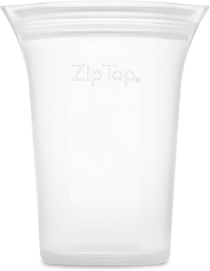 Zip Top Reusable Food Storage Bags | Small Cup [Frost] | Silicone Meal Prep Container | Microwave, Dishwasher and Freezer Safe | Made in the USA - Image 2