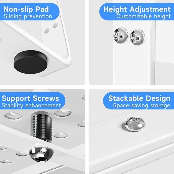 Expandable Cabinet Shelf Organizers, Kitchen Small Stand Rack Organization for Countertop Cupborad Pantry Desktop Spice Rack, White 3 Pack - Image 7