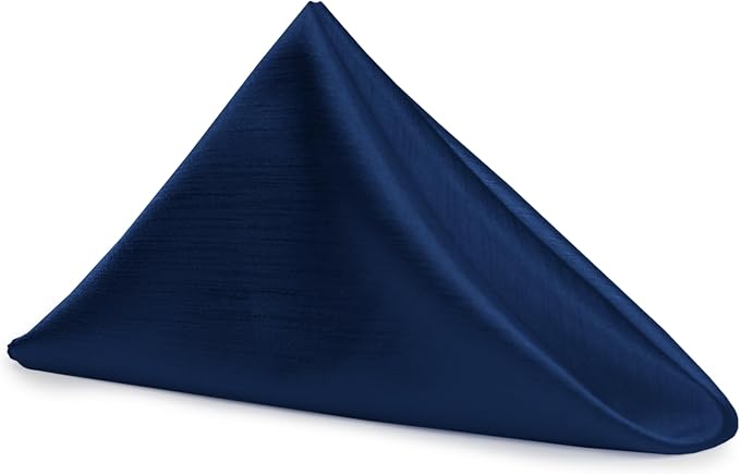 17 x 17-Inch Shantung Satin Cloth Napkins, Navy Set of 120 by UltimateTextile