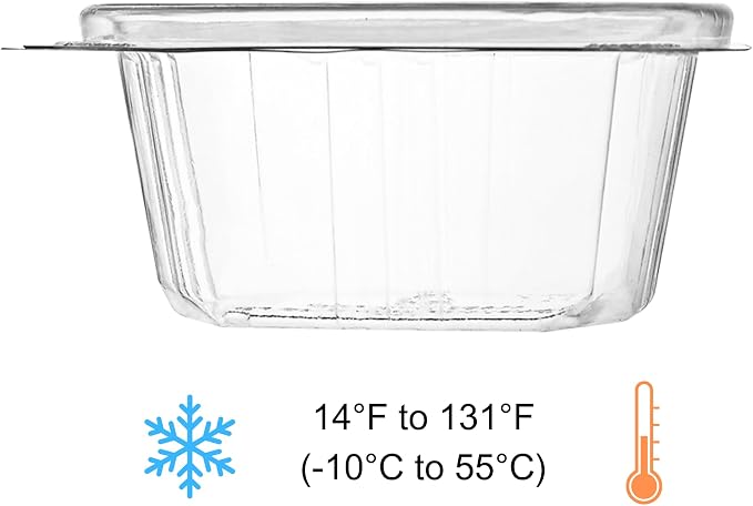 6oz RPET Clear Hinged Lid Deli Container - 400Pcs - Image 3
