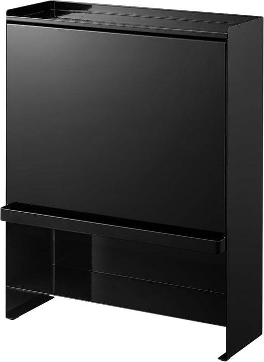 YAMAZAKI Home Spice Rack, Large Multi-Tier with Door Metal Shelves, Black | Large kitchen seasoning and condiments spice rack features a concealable design with a door. A smart fit for modern homes. by Unknown