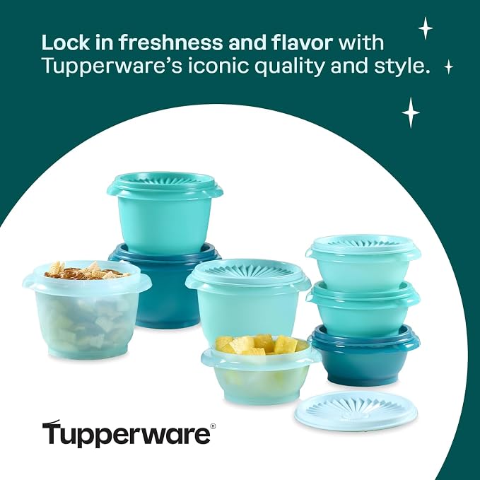 Tupperware Heritage Collection, New 16 Piece Food Storage Container Set in Vintage Green, Dishwasher Safe and BPA Free (8 containers, 8 lids) - Image 5