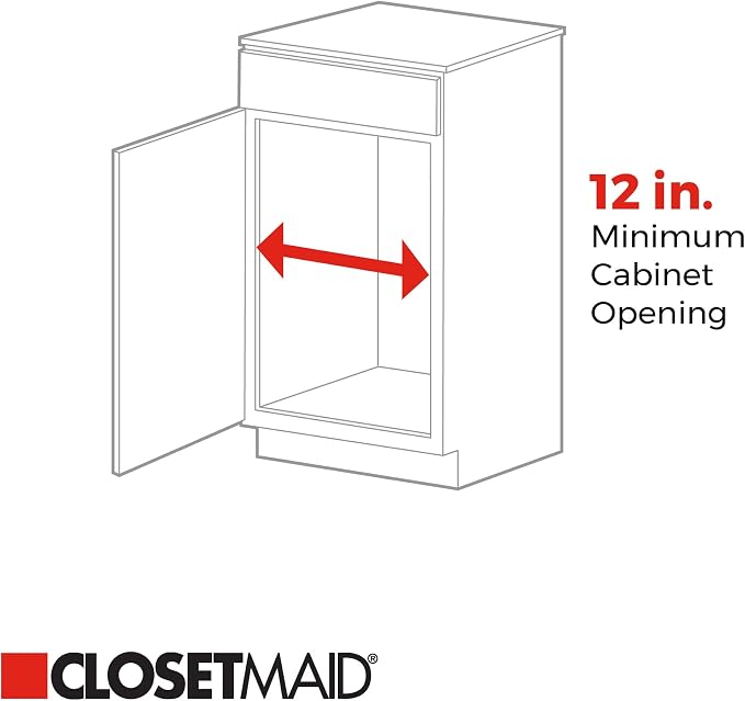 ClosetMaid 11 in. Pull Out Cabinet Organizer, 2 Tier, Heavy Duty, Slide Out Pantry Shelves Drawers for Kitchen, Bathroom, White - Image 3