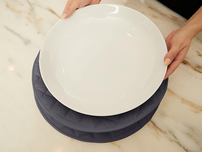 Covermates Keepsakes Dish Storage Set – Padded China & Dinnerware Storage Cases with Dividers, Cup & Stemware Storage, Quilted Polyester Protection, ID Window, Slate - Image 6
