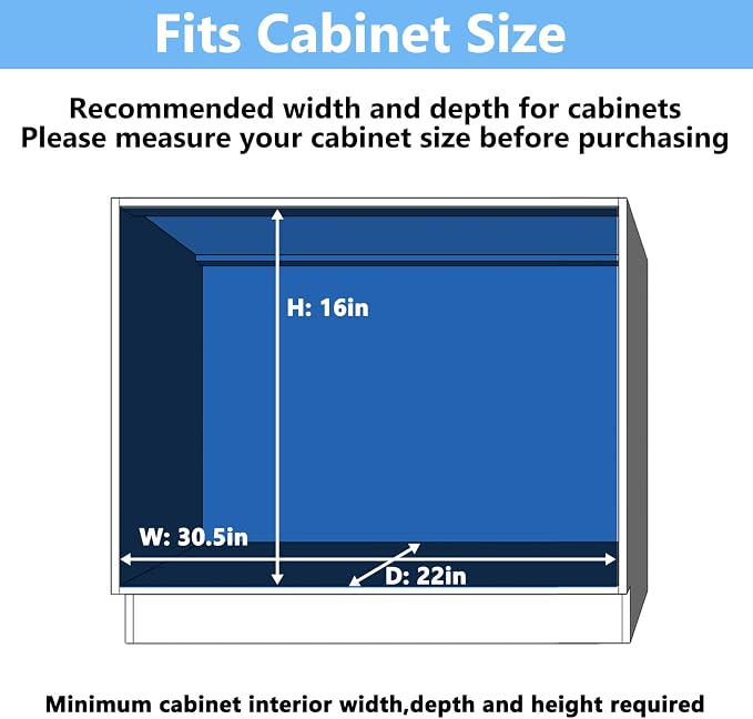 LOVMOR Individual Pull Out Cabinet Organizer, 2 Tier Slide Out Cabinet Drawers, Pots and Pans Organizer and Storage Pantry Shelf for Kitchen (30" W x 21½" D) - Image 4