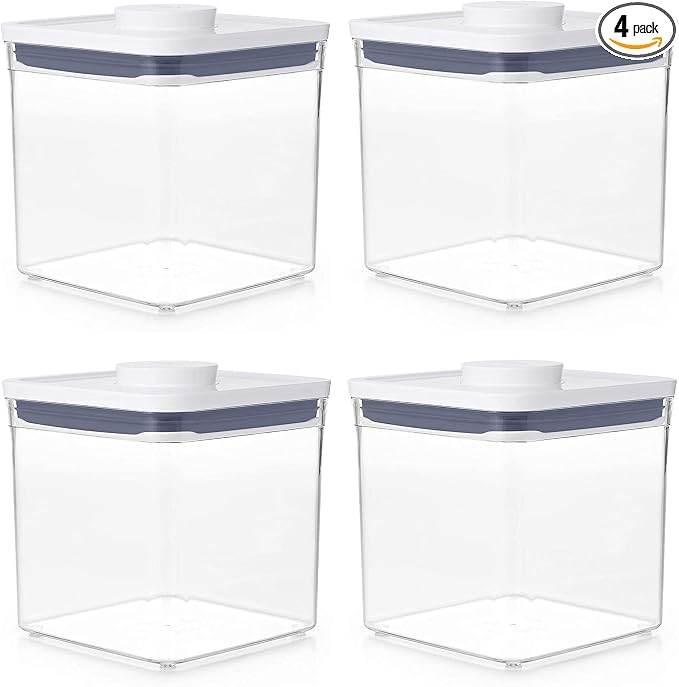 OXO Good Grips POP Container 2.8-Quart Square Airtight Food Storage for Sugar and More (Set of 4) by Unknown