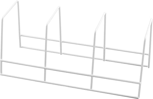 YBM Home Wire Dish Storage Rack for Plates, Cutting Boards, Bakeware, Pots and Pans, Serving Trays, Lids, and Other Cookware, 3 Section Plate Holder for Cabinets and Cupboards, Silver 2552 by YBMHome