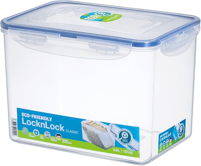 LocknLock Easy Essentials Food lids/Pantry Storage/Airtight containers, BPA Free, Rectangle-16.5 Cup-for Beans, Clear by LocknLock