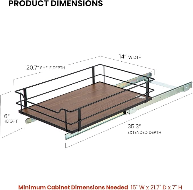 Home Zone Living Pull Out Kitchen Cabinet Organizer - Image 3