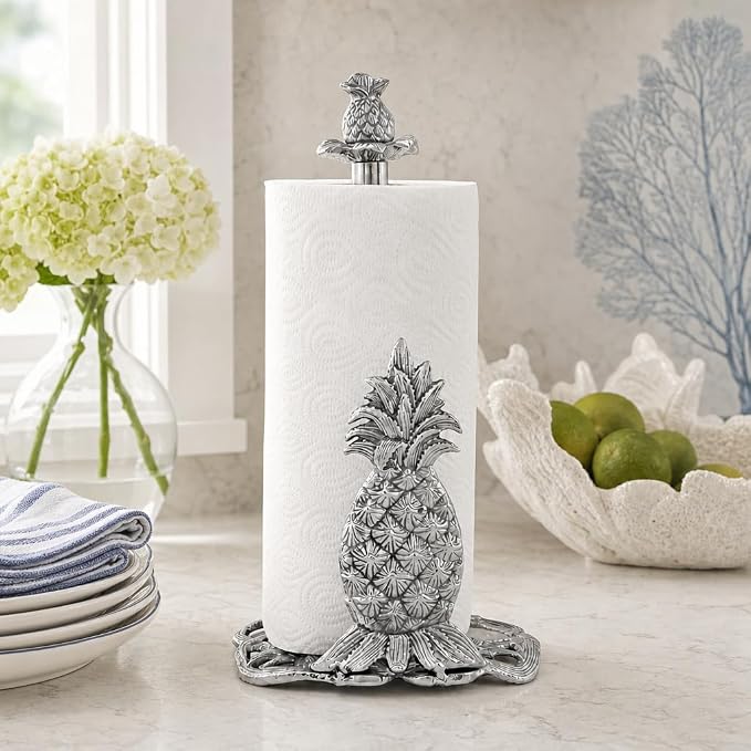 Arthur Court Pineapple Paper Towel Holder Decorative Aluminum Metal 14.5 Inch for Kitchen Countertop - Image 2