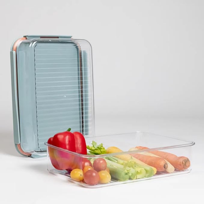 LocknLock Tritan Plastic Bisfree Modular Plus Food Storage Container Set, 10-Piece Set, BPA-Free, Modular Stacking, Tritan, Navy - Image 4
