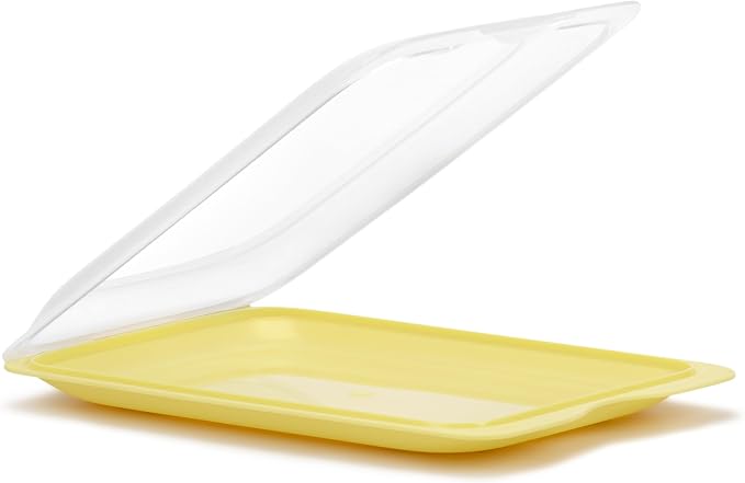 TATAY Cold Meat Containers for Fridge | Set of 3 Standard | Fridge Storage | Removable Lid, Stackable | Microwave, Freezer and Dishwasher Safe | BPA-Free, 17 x 3.2 x 25.2 cm, Colour Yellow - Image 2