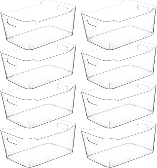 Clear Extra Large Plastic Storage Bins, Pantry Organizers and Storage Containers Fridge Organizer Bins for Organizing Home, Kitchen Organization. Bathroom, Refrigerator, Freezer, Laundry Room by CONTROLKITCHEN