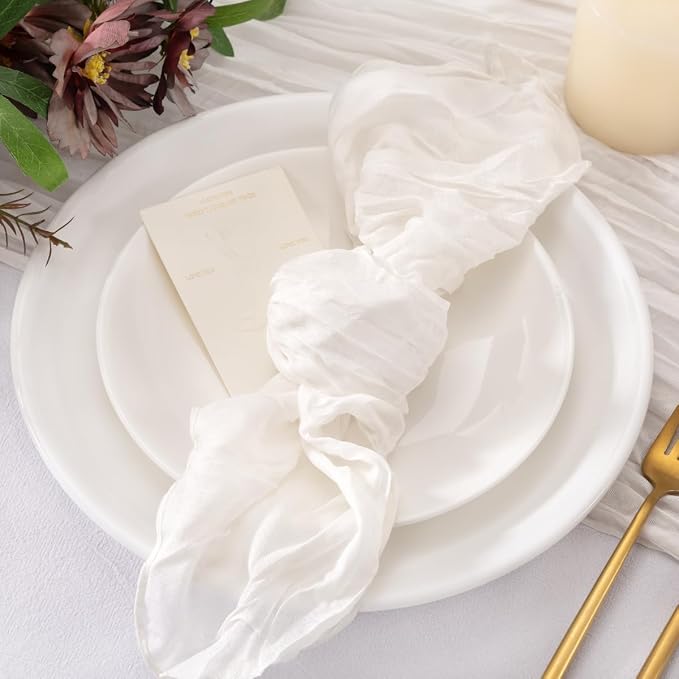 Cheesecloth Napkins Iovry White Cloth Napkins Bulk,Set of 100 - Image 3