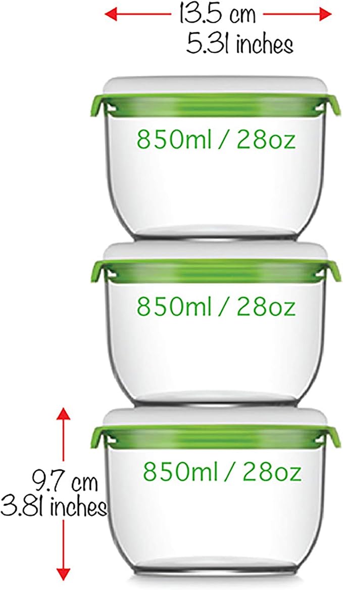 FOSA Food Containers for Vacuum Seal 3 Pack - 28oz Reusable Medium Vacuum Sealer Containers - Food Vacuum Sealer Set (Vacuum Pump Not Included) - Image 2