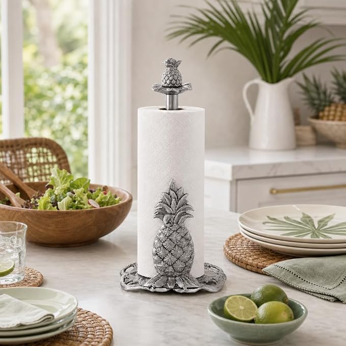 Arthur Court Pineapple Paper Towel Holder Decorative Aluminum Metal 14.5 Inch for Kitchen Countertop - Image 5