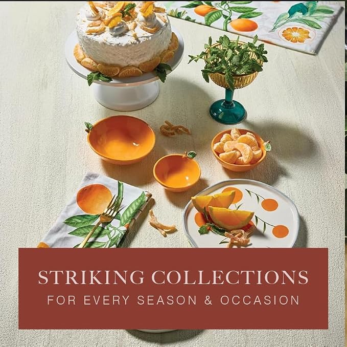 47th & Main Set of 4 100% Cotton Cloth Table Napkins for Dining, 18" Square, Oranges - Image 4