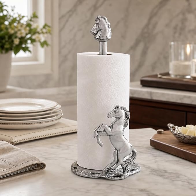 Arthur Court Horse Paper Towel Holder - Decorative Aluminum Equestrian Kitchen Accessory - 14.5 Inch Tall - Image 3