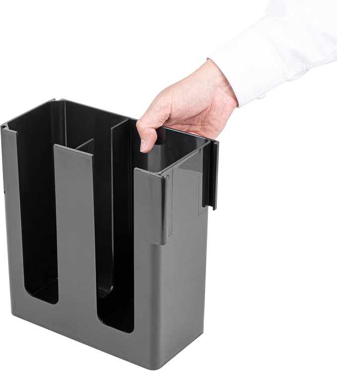 Restaurantware Restpresso Coffee Bar Organizer, 1 Count Durable 2 Compartments, Compact Size, Black Plastic Tabletop Coffee Supplies Organizer For Homes, Office Spaces, Breakrooms, and Lounges - Image 8