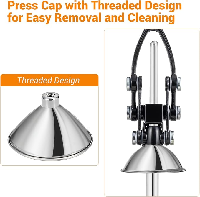 TONGCHANT Cast Iron Manual Juicer for Orange Lemon & Pomegranate, 17" Tall | Heavy Duty Orange Juicer Squeezer, Citrus Press, Hand Press Juicer, Stainless Steel Cup, Easy to Clean, Black - Image 3