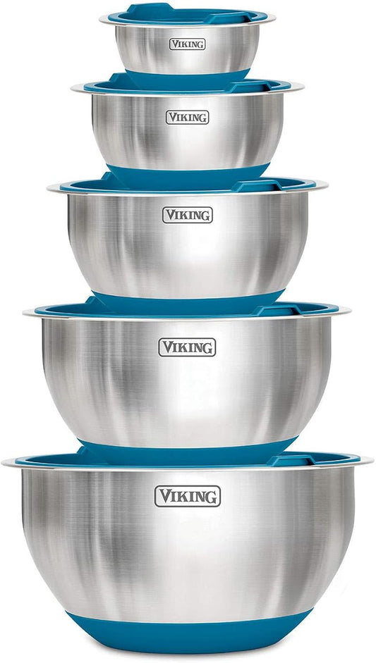 Birsppy XGATML TANGDIAABBCC CHDENUO Sudopo K-Musculo 10-Piece Stainless Steel Mixing, Prep and Serving Bowl Set (Teal) by Unknown