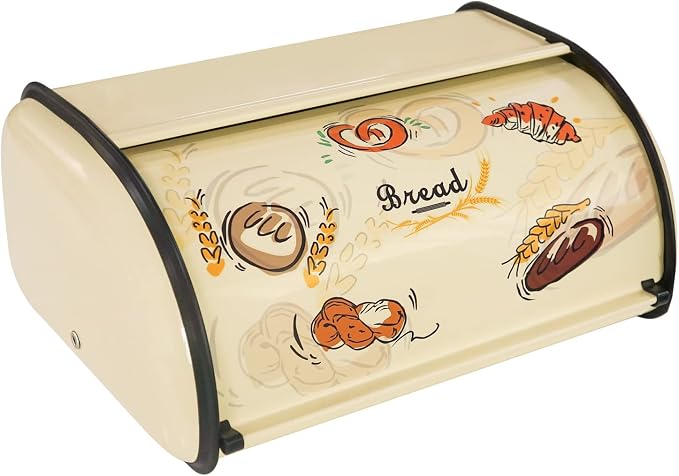 SOTECH Bread Box Metal Bread Storage Container Roll Top Bread Bin for Kitchen Countertop Farmhouse Bread Boxes Bread Keeper Holder Vintage airtight Counter - Image 2