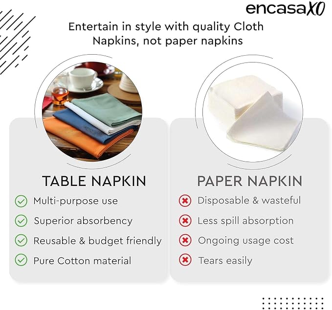 Dusty Blue Cloth Napkins 100% Cotton 20x20 inches Set of 20 – Reusable Soft Washable Fabric Dinner Napkins for Weddings, Parties, Events, Restaurants, Everyday Use – Eco-Friendly Table Napkins - Image 6