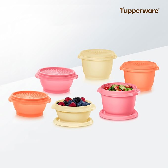 Tupperware Heritage Collection, New 12 Piece Food Storage Container Set in Vintage Warm Colors, Dishwasher Safe and BPA Free (6 containers, 6 lids) - Image 8
